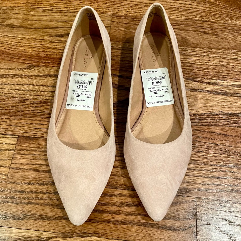 Caslon beige suede flats size 8